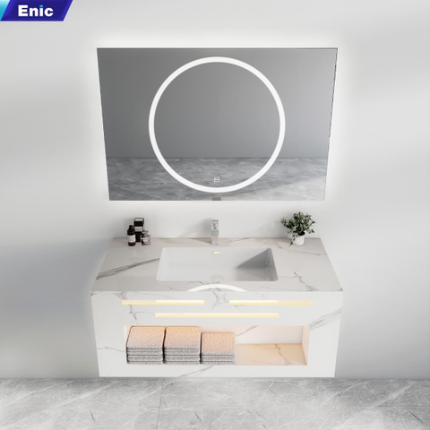 Bộ tủ chậu lavabo gương led nhà tắm Wolf Bath NK03 80 – 100cm