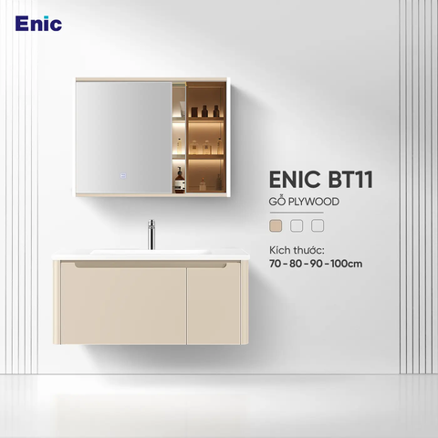 Bộ tủ gương lavabo phòng tắm cao cấp Enic BT11 70cm – 100cm