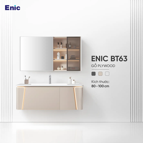 Bộ tủ gương lavabo phòng tắm cao cấp Enic BT63
