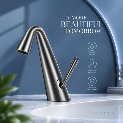 [Quà tặng] Vòi lavabo cao cấp Wolf Bath V60