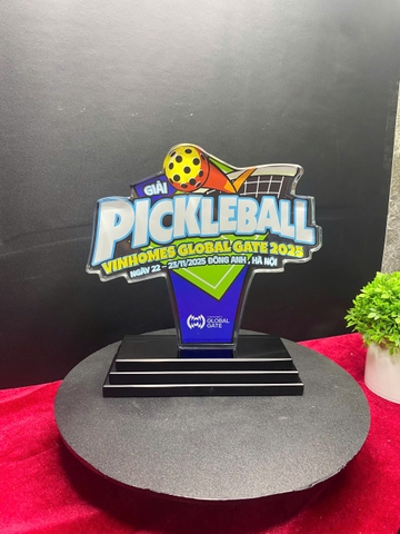 Cúp pha lê pickleball theo yêu cầu