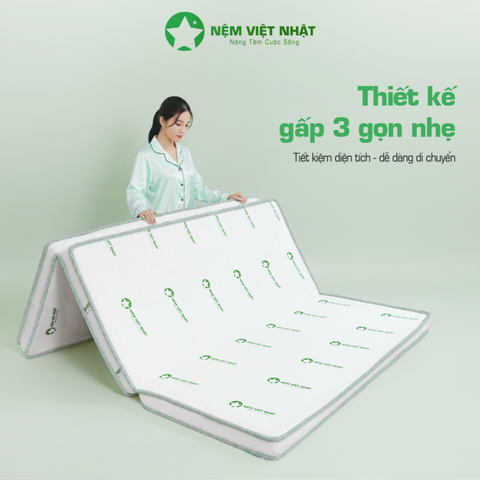 Nệm Foam Gấp 3 Việt Nhật Sora – Êm Ái, Tiện Dụng