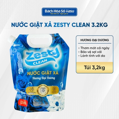 Nước giặt xả ZESTY CLEAN hương đại dương túi 3.2KG