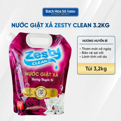 Nước giặt xả ZESTY CLEAN  hương huyền bí túi 3.2KG
