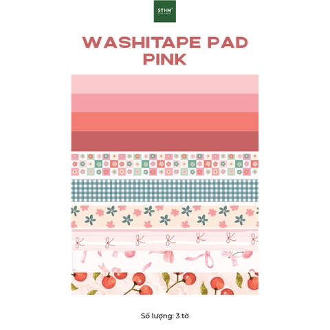 Giấy tự dính Washitape Pad khổ A5 xấp 3 tờ