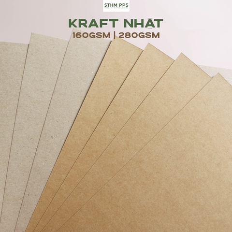 Giấy kraft Nhật nâu 1 mặt xấp 50 tờ