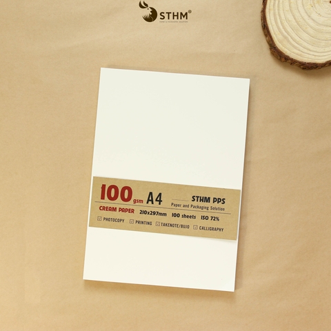 Giấy kem 100gsm xấp 100 tờ