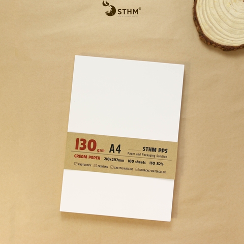 Giấy kem 130gsm xấp 100 tờ
