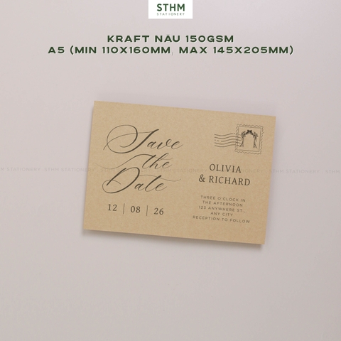 Giấy kem 190gsm/Kraft 150gsm in theo yêu cầu bộ 50 tờ