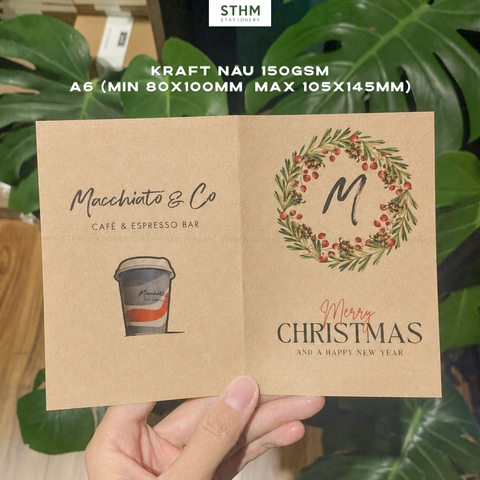 Giấy kem 190gsm/Kraft 150gsm in theo yêu cầu bộ 50 tờ