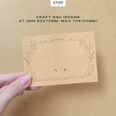 Giấy kem 190gsm/Kraft 150gsm in theo yêu cầu bộ 50 tờ