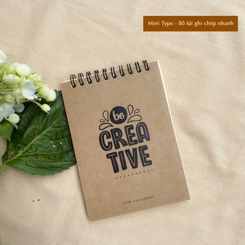 Sổ tay lò xo bìa mềm Typography A6