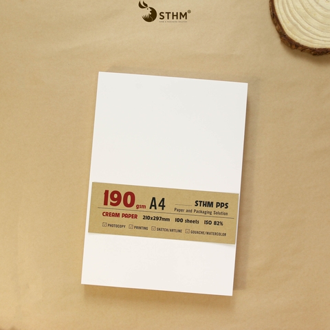 Giấy kem 190gsm xấp 100 tờ
