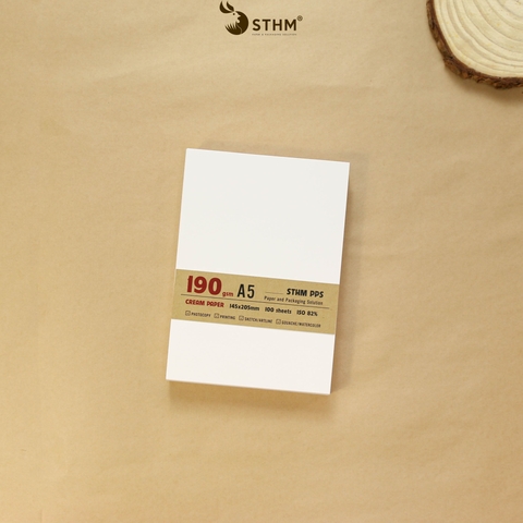 Giấy kem 190gsm xấp 100 tờ
