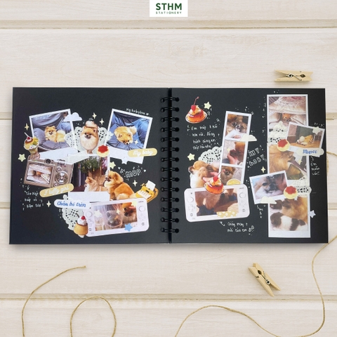 Sổ dán ảnh lò xo khổ vuông Scrapbook 20x20cm