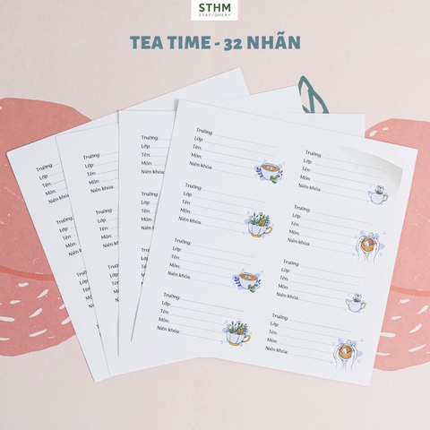 Giấy tự dính Nhãn vở bộ 4 tờ (32 nhãn 7.2x6.3cm)