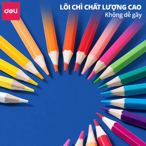 Bút chì màu DELI hộp thiếc