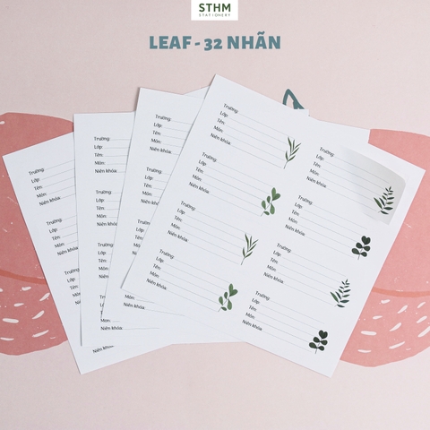 Giấy tự dính Nhãn vở bộ 4 tờ (32 nhãn 7.2x6.3cm)