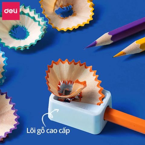 Bút chì màu DELI hộp thiếc