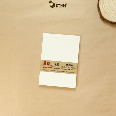 Giấy kem 80gsm xấp 100 tờ