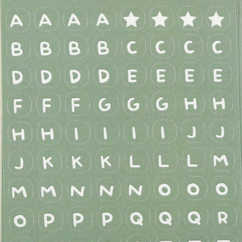 Giấy tự dính (sticker) A6 Chữ và Số xấp 5 tờ