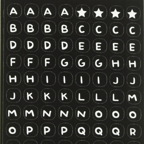 Giấy tự dính (sticker) A6 Chữ và Số xấp 5 tờ
