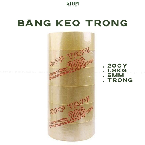 Băng keo trong 1.8kg 4.8cmx200 yard - 1 cuộn