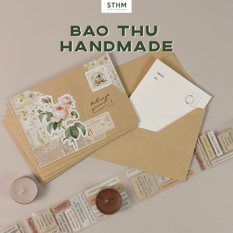 Bao thư handmade kèm ruột thư xấp 5 cái A6