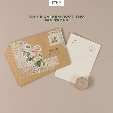 Bao thư handmade kèm ruột thư xấp 5 cái A6