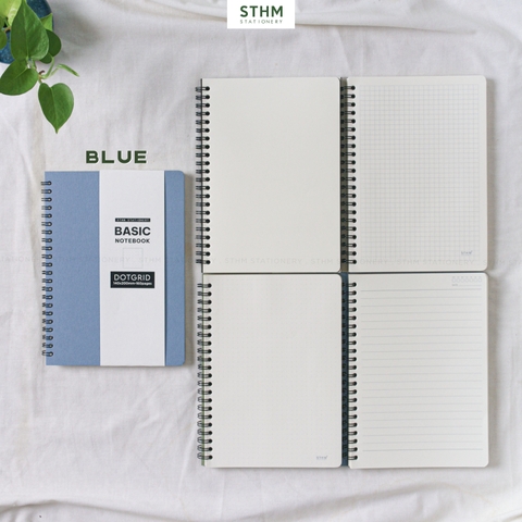 Sổ tay lò xo bìa trơn Basic notebook A5