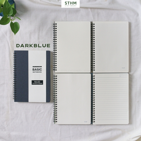 Sổ tay lò xo bìa trơn Basic notebook A5