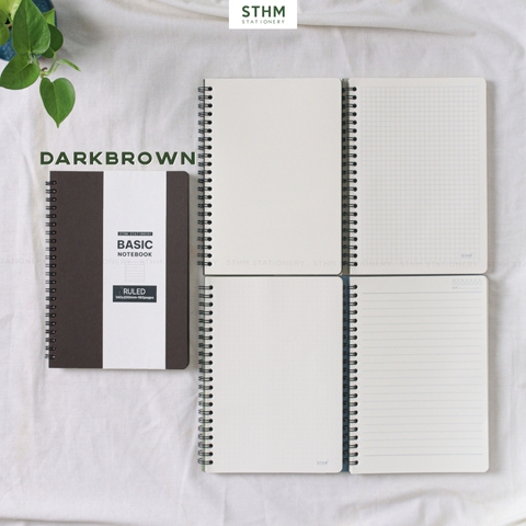 Sổ tay lò xo bìa trơn Basic notebook A5