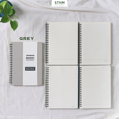Sổ tay lò xo bìa trơn Basic notebook A5
