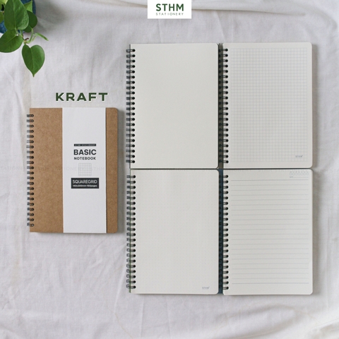 Sổ tay lò xo bìa trơn Basic notebook A5