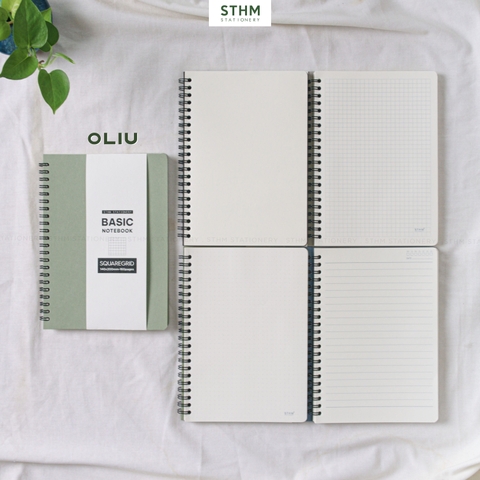 Sổ tay lò xo bìa trơn Basic notebook A5