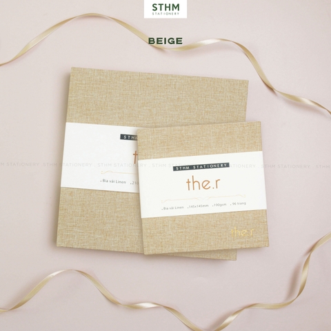 Sổ tay may chỉ bìa cứng bọc vải The.r Sketchbook giấy kem 190gsm