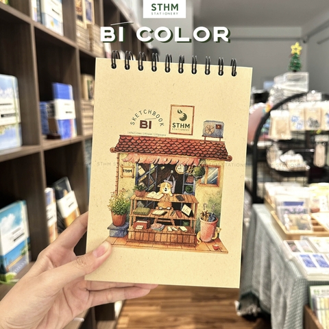 Sổ tay lò xo bìa cứng vẽ chì Bí Sketchbook A5 giấy kem 190gsm