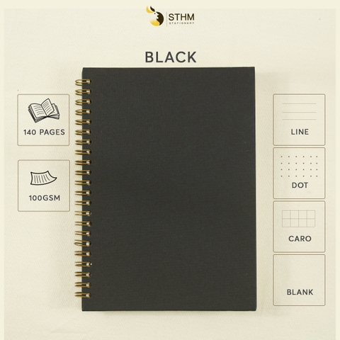 Sổ tay lò xo bìa cứng Solid A5