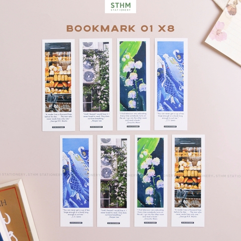 Thẻ đánh dấu trang sách Bookmark bộ 8 cái