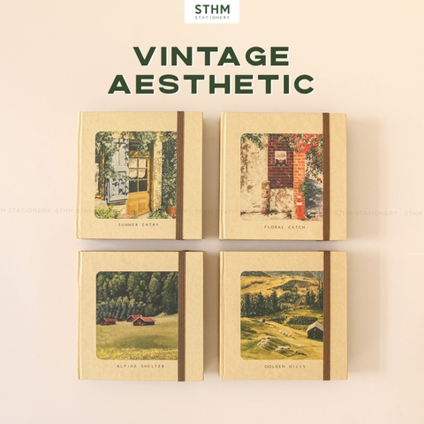 Sổ tay may chỉ bìa cứng Vintage Asthetic 14x14cm
