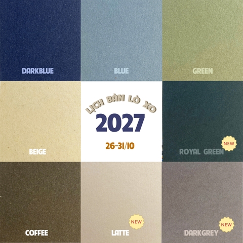 Lịch bàn lò xo 2027 - CALENDAR - Lịch âm dương có đánh dấu ngày lễ