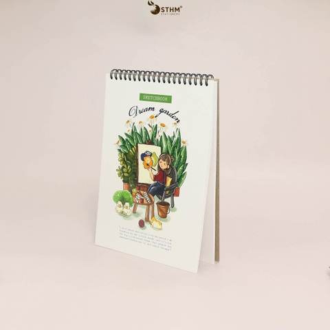 Sổ tay lò xo vẽ chì Dreamgarden Sketchbook Giấy kem 130gsm