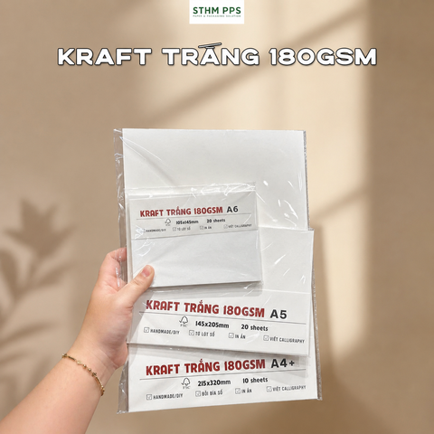 Giấy kraft trắng 180gsm xấp 50 tờ
