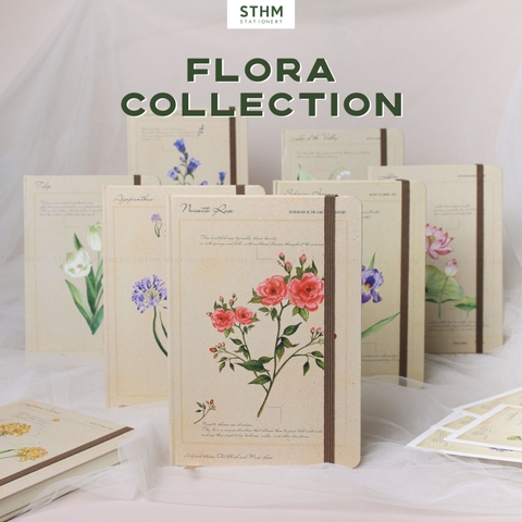 Sổ tay may chỉ bìa cứng Flora A5