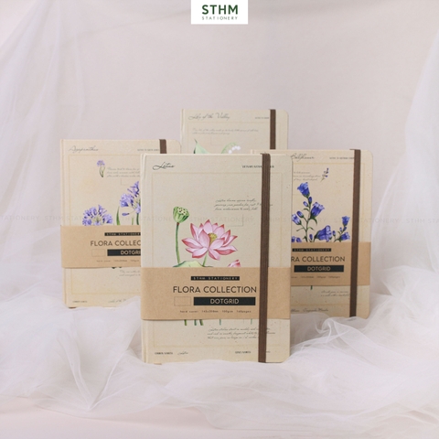 Sổ tay may chỉ bìa cứng Flora A5