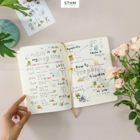 Sổ tay may chỉ bìa cứng Flora A5