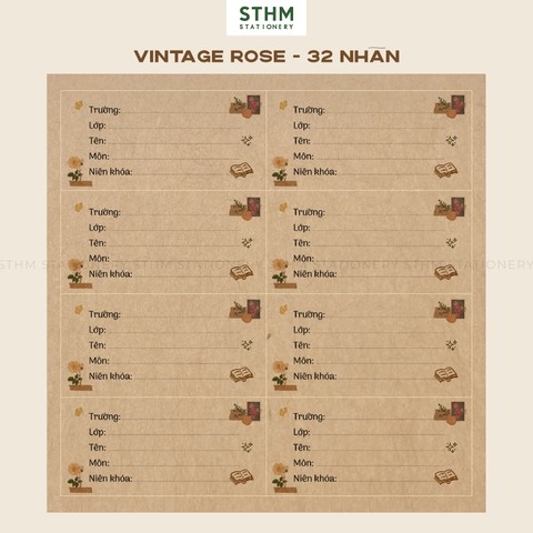 Giấy tự dính Nhãn vở bộ 4 tờ (32 nhãn 7.2x6.3cm)