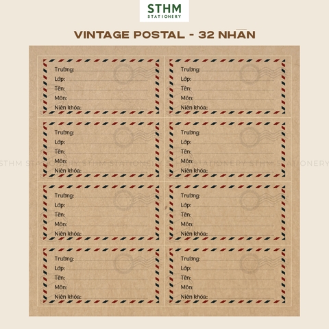 Giấy tự dính Nhãn vở bộ 4 tờ (32 nhãn 7.2x6.3cm)
