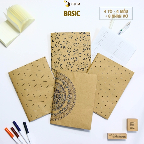 Giấy kraft trắng bao tập khổ A5 (25x35cm) xấp 8 tờ