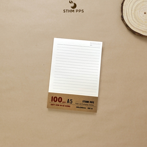 Giấy kem Kẻ dòng xấp 100 tờ